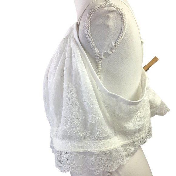 Torrid Bralette Lace Size 6 or 6X Bra Plus Unlined Lightly Sheer White Pullover - Picture 3 of 7